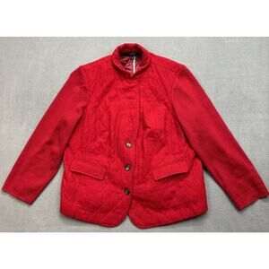 Talbots vintage quilted blazer jacket Red Wool Women’s 20 petite